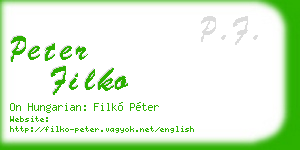 peter filko business card
